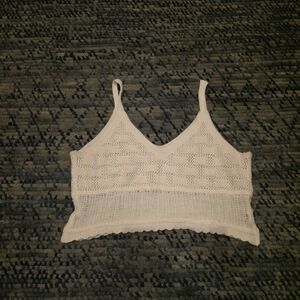 Elegant Cream Crochet Women's Top